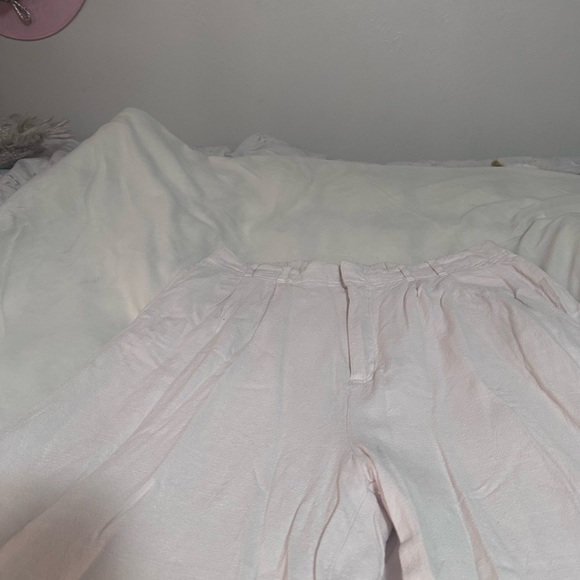 Z supply cream linen lined Wide-Leg Pants L - Picture 2 of 3